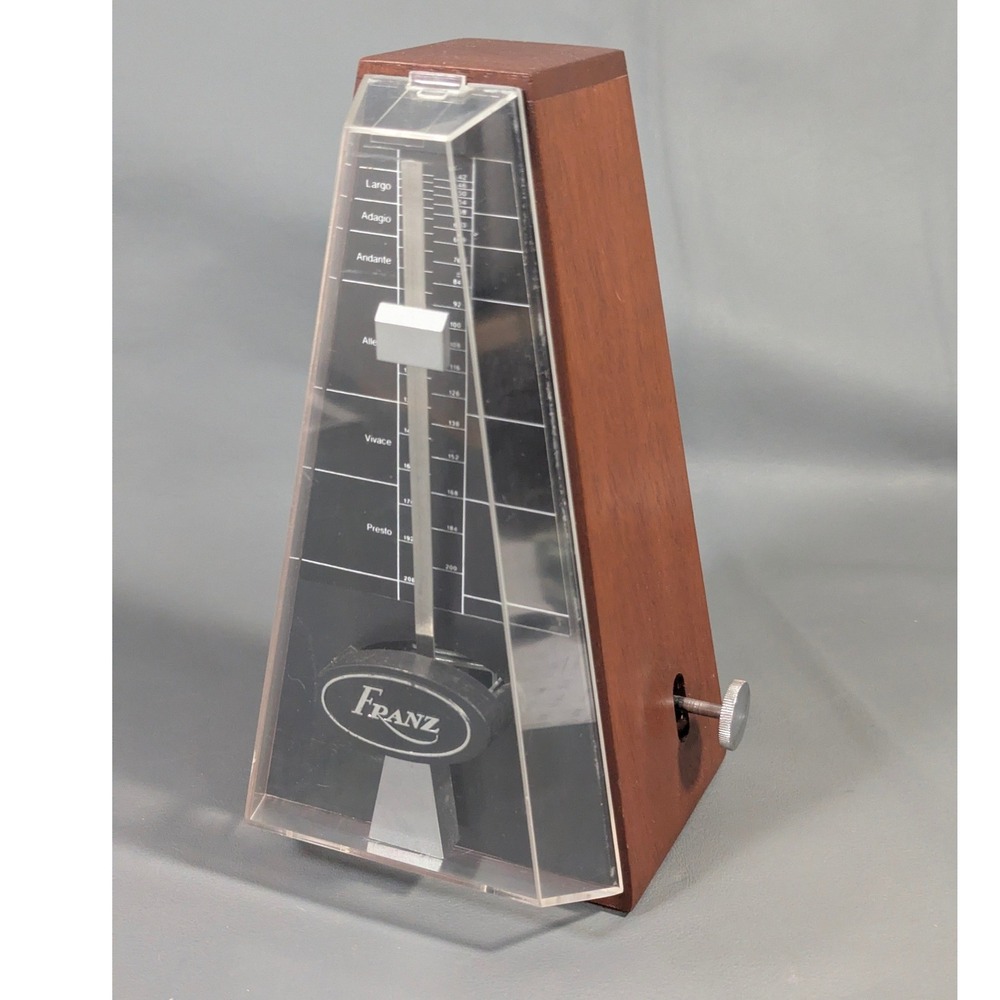 Franz Keywound Metronome Floating Mechanism Solid Mahogany Vintage Wood Case